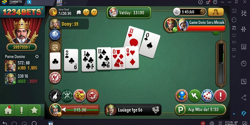 Tampilan gameplay Domino yang mengasyikkan di 1234BETS.