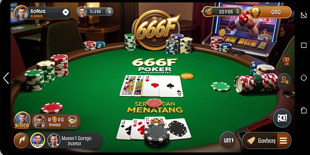 Tampilan gameplay Poker di 666F yang menarik dan interaktif.