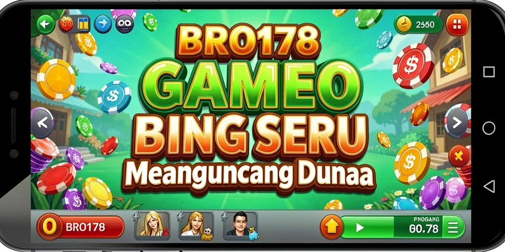 Tampilan gameplay seru di BRO178 dengan kartu Bingo dan animasi menarik.