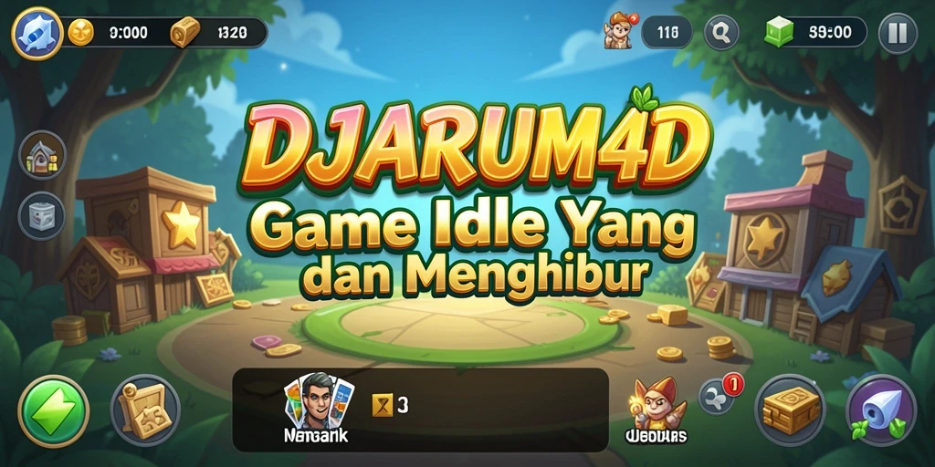 Screenshot gameplay DJARUM4D menampilkan karakter yang sibuk menghasilkan sumber daya.