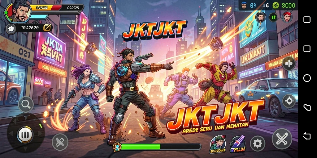 Gambaran gameplay seru dalam JKTJKT yang menantang pemain.
