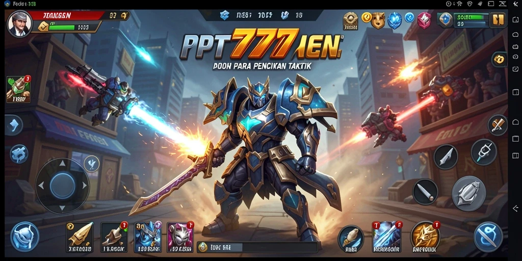 Tangkapan layar gameplay PT777 menampilkan strategi pertempuran menggunakan taktik cerdas.