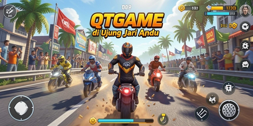 Tampilan gameplay balapan yang menegangkan dan cepat.