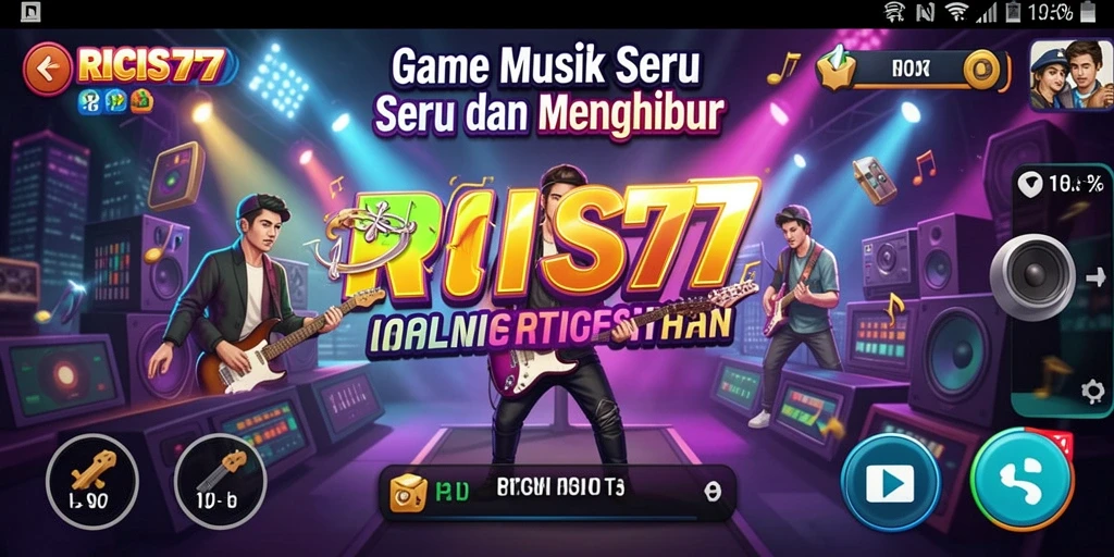 Tampilan gameplay RICIS77 dengan berbagai lagu menarik.