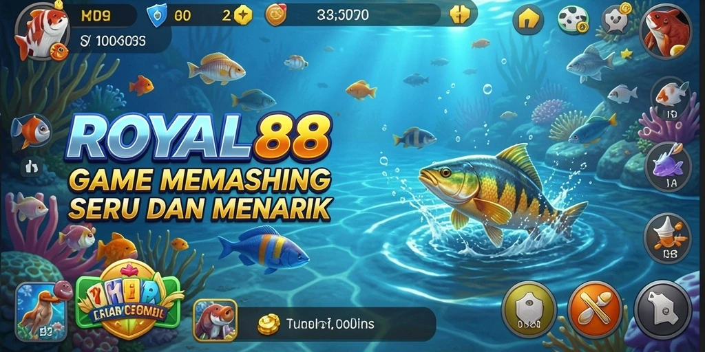 Screenshot gameplay ROYAL88 menampilkan aksi memancing yang mendebarkan.