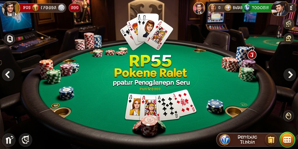 Tangkapan layar menunjukkan gameplay poker yang mendebarkan di RP55.