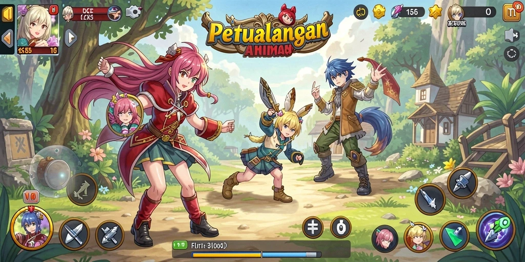 Tangkapan layar menampilkan momen aksi mendebarkan dari gameplay Anime VC5.